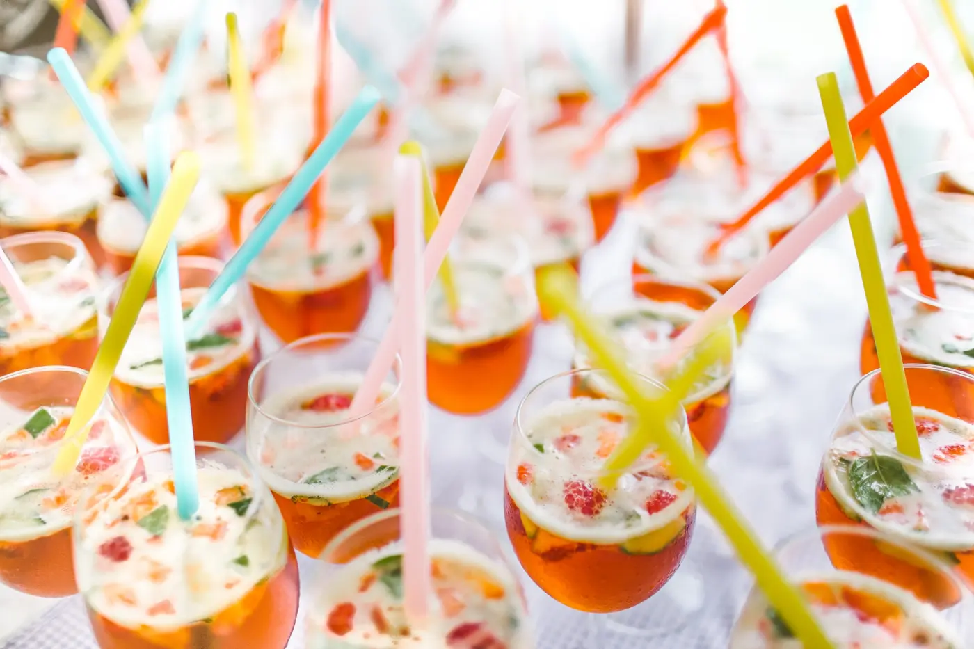 Mocktails de frutas y toppings